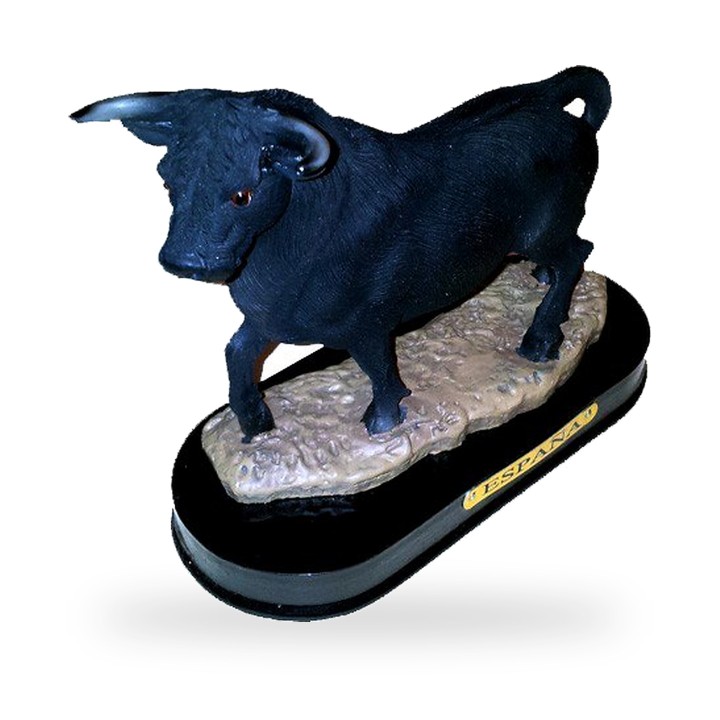 Statuetta di toro da combattimento su piedistallo – vista 2