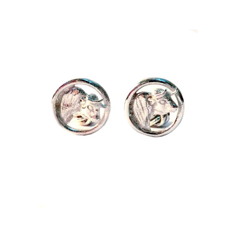 Bullfighting silver cufflinks "bull's head"