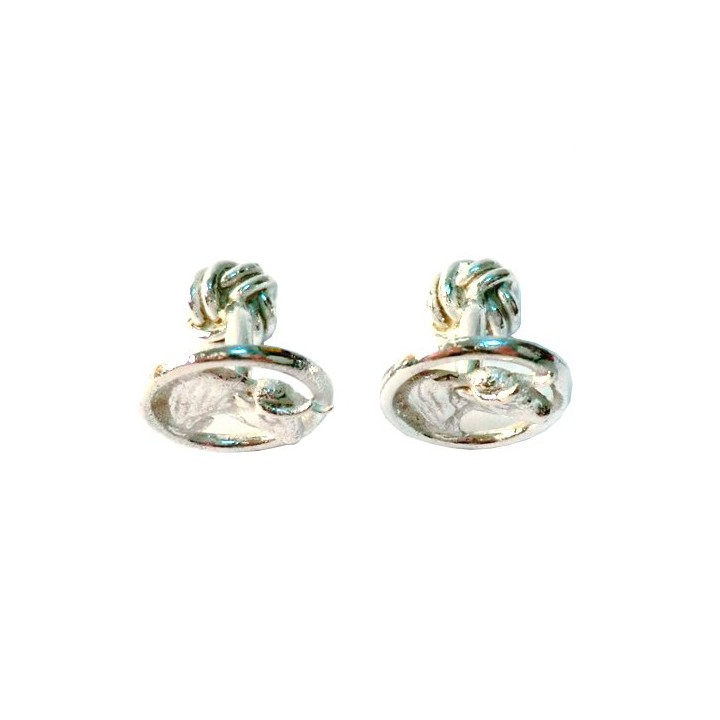 Gemelos taurinos de plata cabeza toro