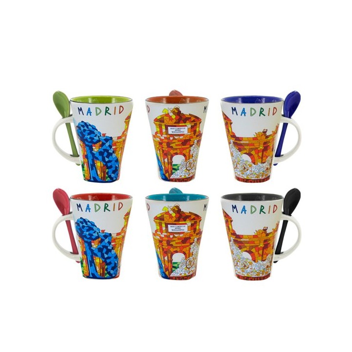 Taza monumentos "Madrid" con cuchara