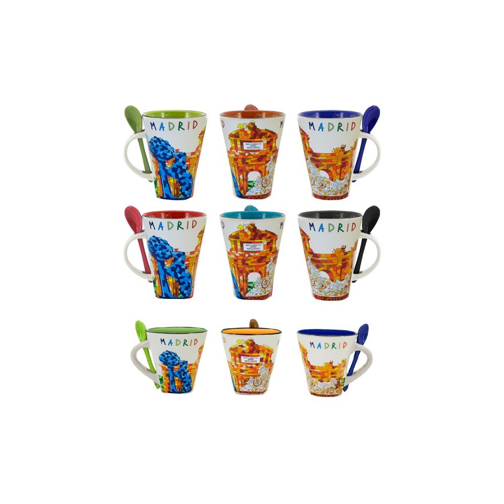 Taza monumentos "Madrid" con cuchara