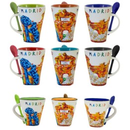 Taza monumentos "Madrid" con cuchara