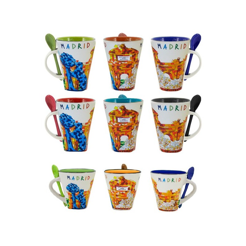 Taza monumentos "Madrid" con cuchara