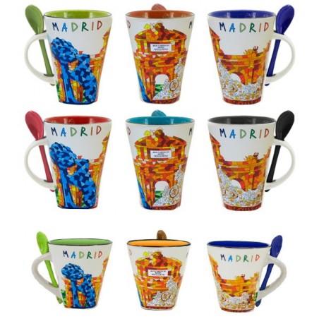 Taza monumentos "Madrid" con cuchara