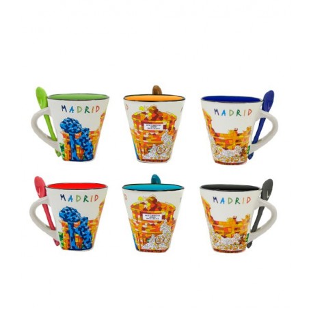 Taza monumentos "Madrid" con cuchara