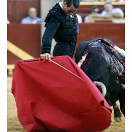 Professional bullfighting muleta with the estaquillador