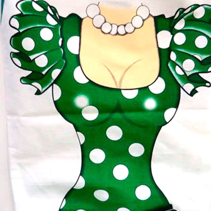 Avental de cozinha vestido de flamenca, cor verde