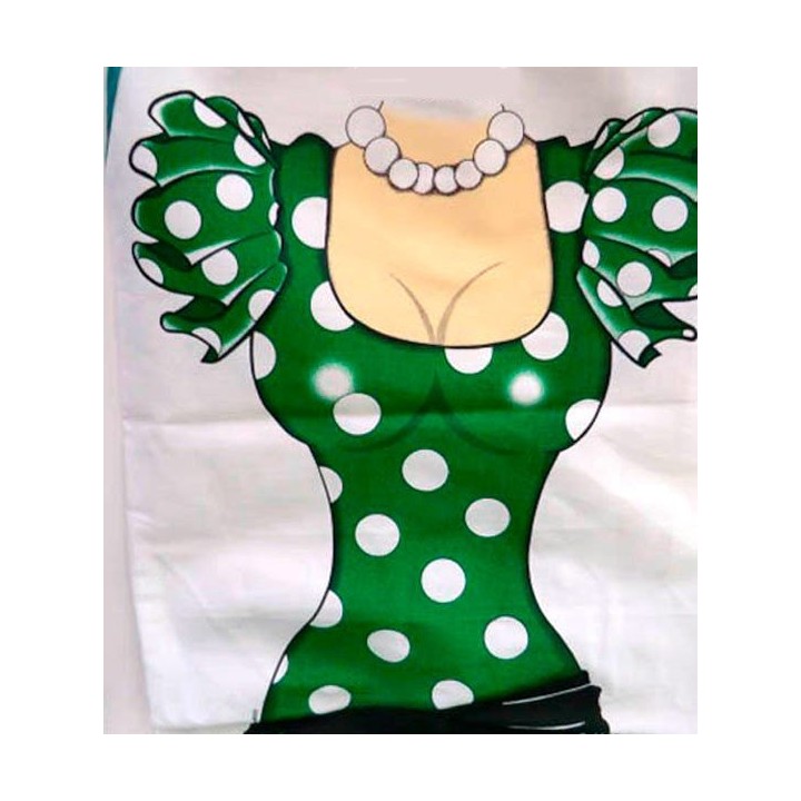 Flamenco dress kitchen apron, green
