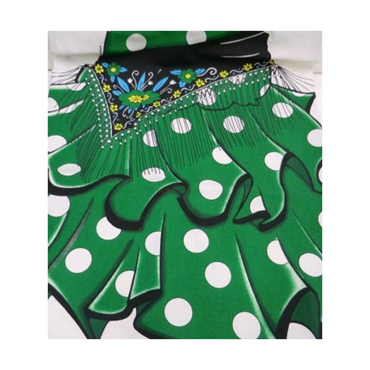 Delantal de cocina vestido de flamenca, color verde – vista 5