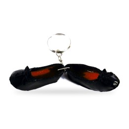 Schlüsselanhänger Torero-Schuh Manoletina aus schwarzem Kunstleder