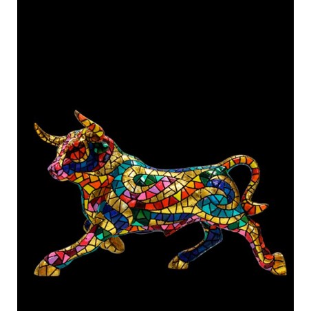 "Descarao" Mosaic multicolored bull from Barcino