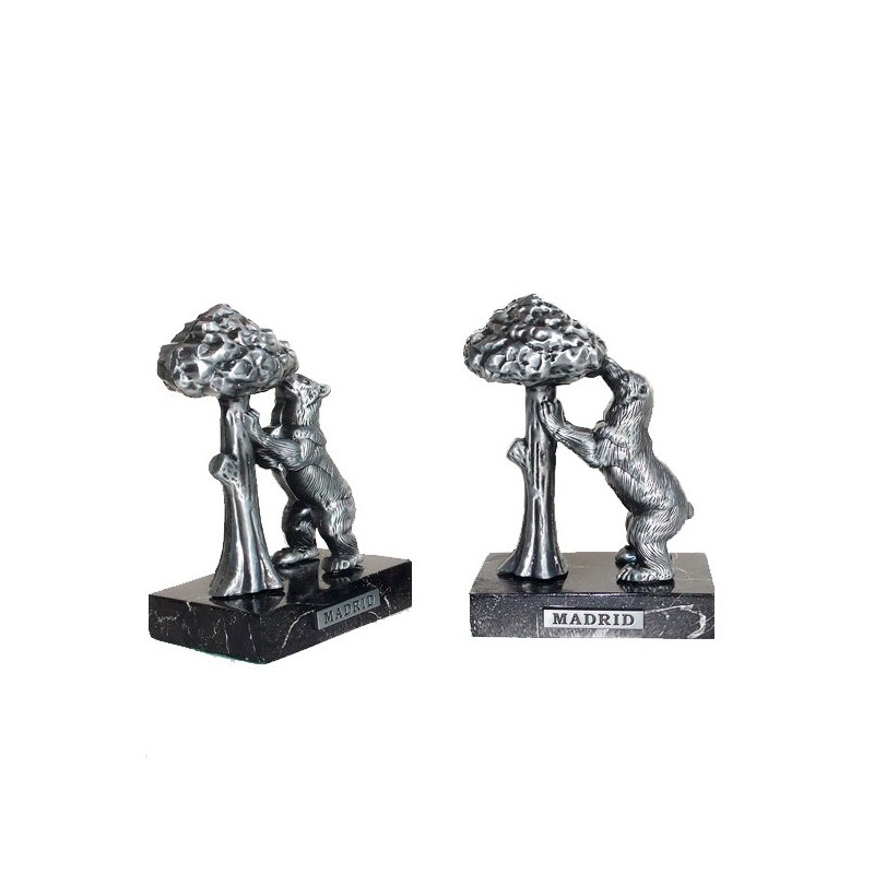 Bear and Arbutus metal figure on base Bear and Arbutus metal figure on base