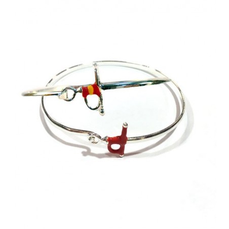 Bullfighting bracelets with estoque and Spanish flag